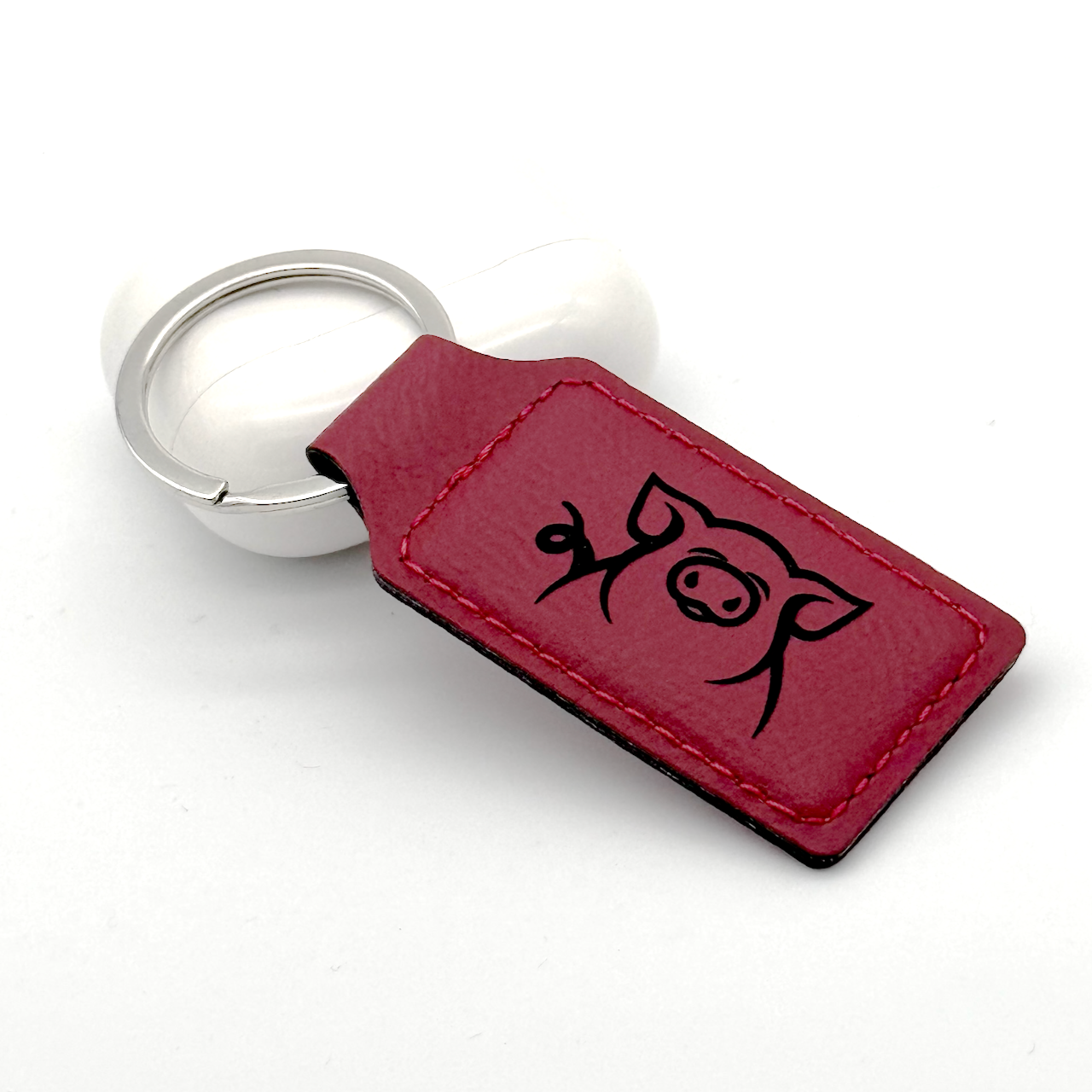 Keychain_stitched_pig_rose